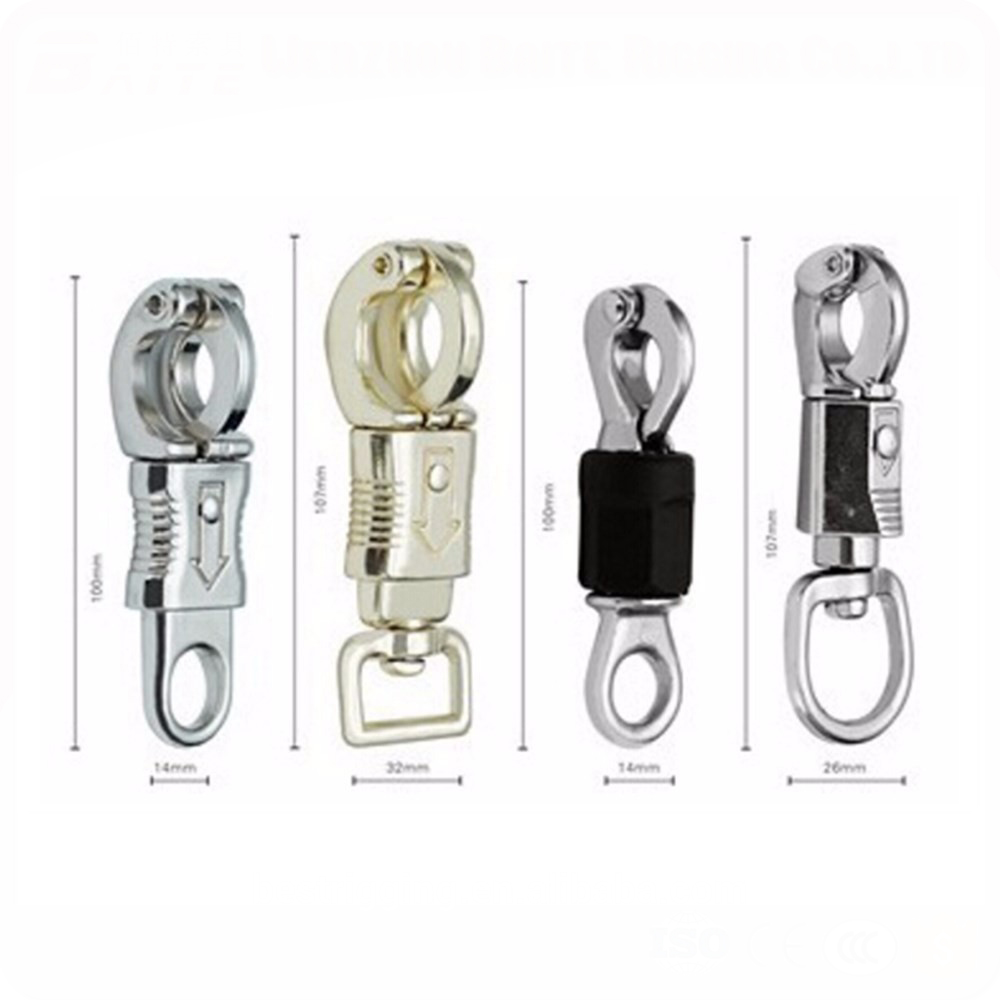 Fixed Double Wheel Panic Snap Hook,Horse Head Carabiner,Secure Locking