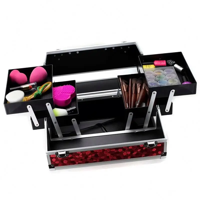 

cosmetic organizer makeup case H0Qn6 aluminum makeup trolley case