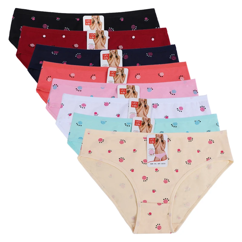 

UOKIN A6333 Wholesale High Quality Women's Panties Cotton Seamless Underwear, 8 colors mixed