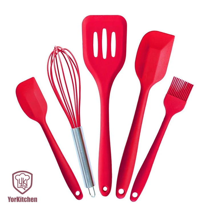 

Set of 5 Heat Resistant Spatulas Set Non-Stick Cooking Baking Utensils