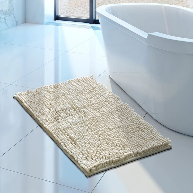 

Solid Chenille Water absorption Shaggy Rug Latex back Non-slip Toilet Floor bath Mats, ≥1000 pieces,customized