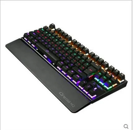 

Colourful Backlight Cyan Axis 87 Keys light Office Gaming Mechanical Keyboard Wierd Gaming Keyboard With USB Port