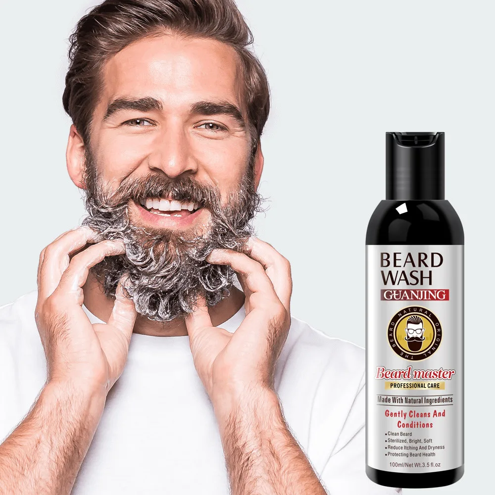 

Beard Wash Men's Beard Shampoo Natural Moisturizing Beard Cleaning Gel 100ml moustache washing shampoo