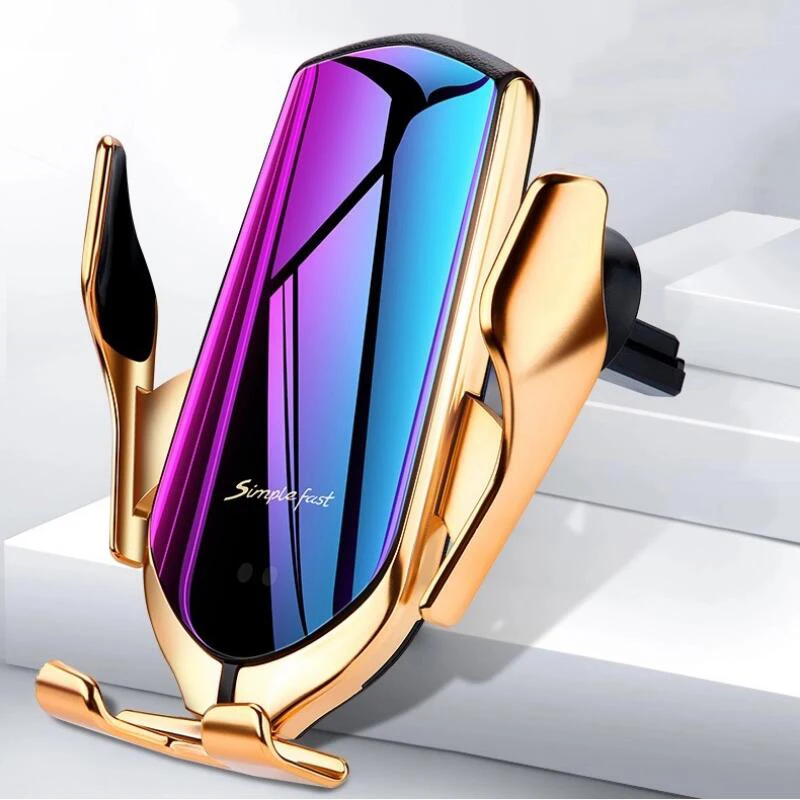 

2020 Top Quality 10w R2 qi Fast Charging Infrared Smart Sensor automatic clamping wireless phone car holder charger mount