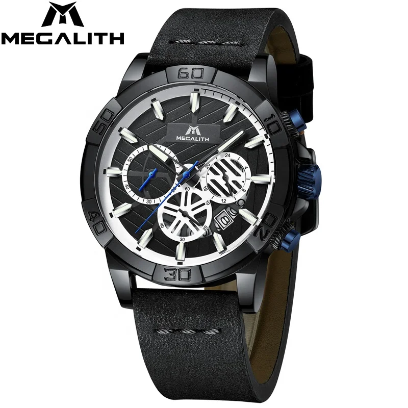 

MEGALITH mens watches unique chrono watches men wrist create your own brand analog male wristwatch business quartz watch