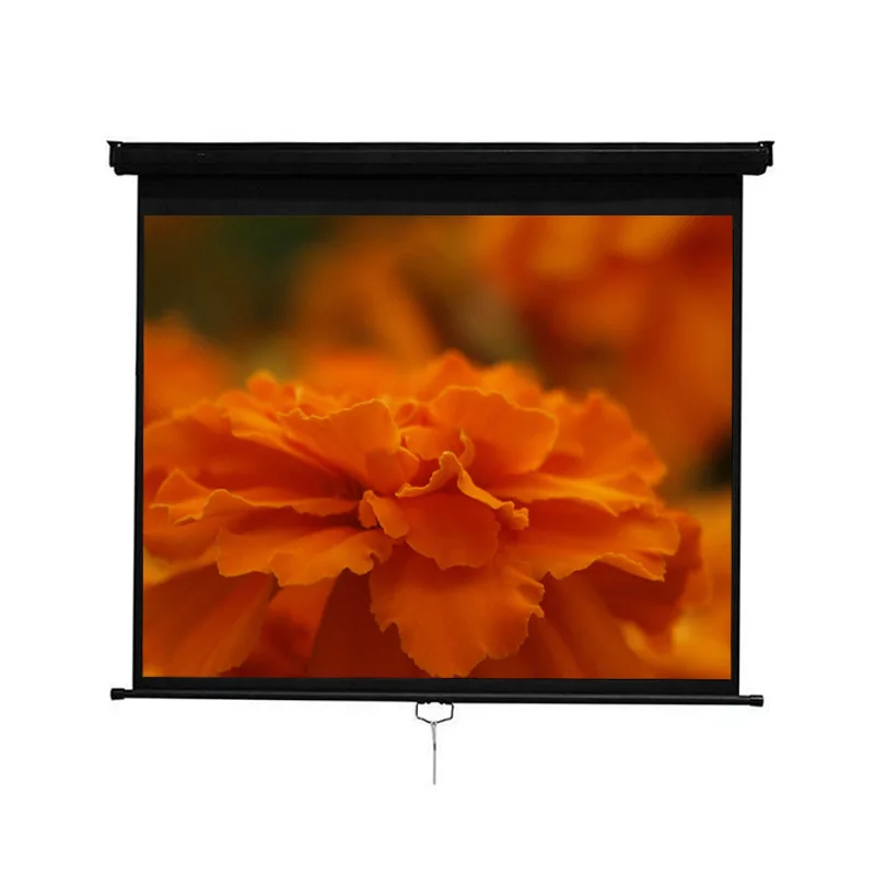 4:3  120 Inch Pull Down Matte White Material Fabric Projection Screen Self Locking Manual Projector Screen