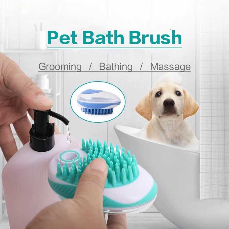 

Dog Washing Cleaning Brushes Portable Pet Bath Brush Pet Hair Comb Manual Massage Brush, Green blue