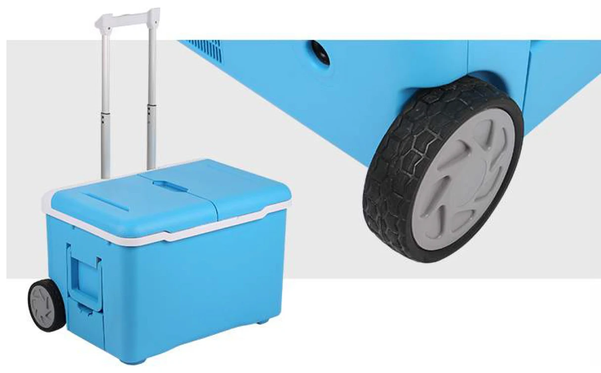 便携式太阳能冰箱 60w 36l 带把手和轮子易于使用