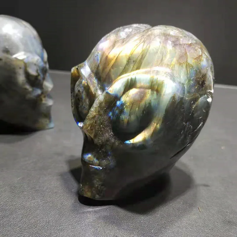 
Natural hand-carved labradorite extra-terrestrial skulls crystal crafts for decoration 