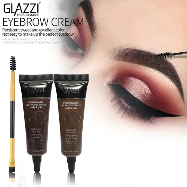 

GLAZZI Two-Color Liquid Dyeing Eyebrow Cream Set With Brush Waterproof Long-lasting Makeup Eyebrows Eyebrow Dye Cosmetics