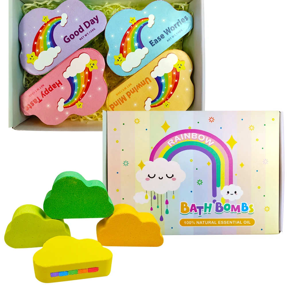 

Rainbow Lemon Bath Bombs Essential Oil Bath Bomb Flower Gift Box Sets Bath Bombs, Colorful