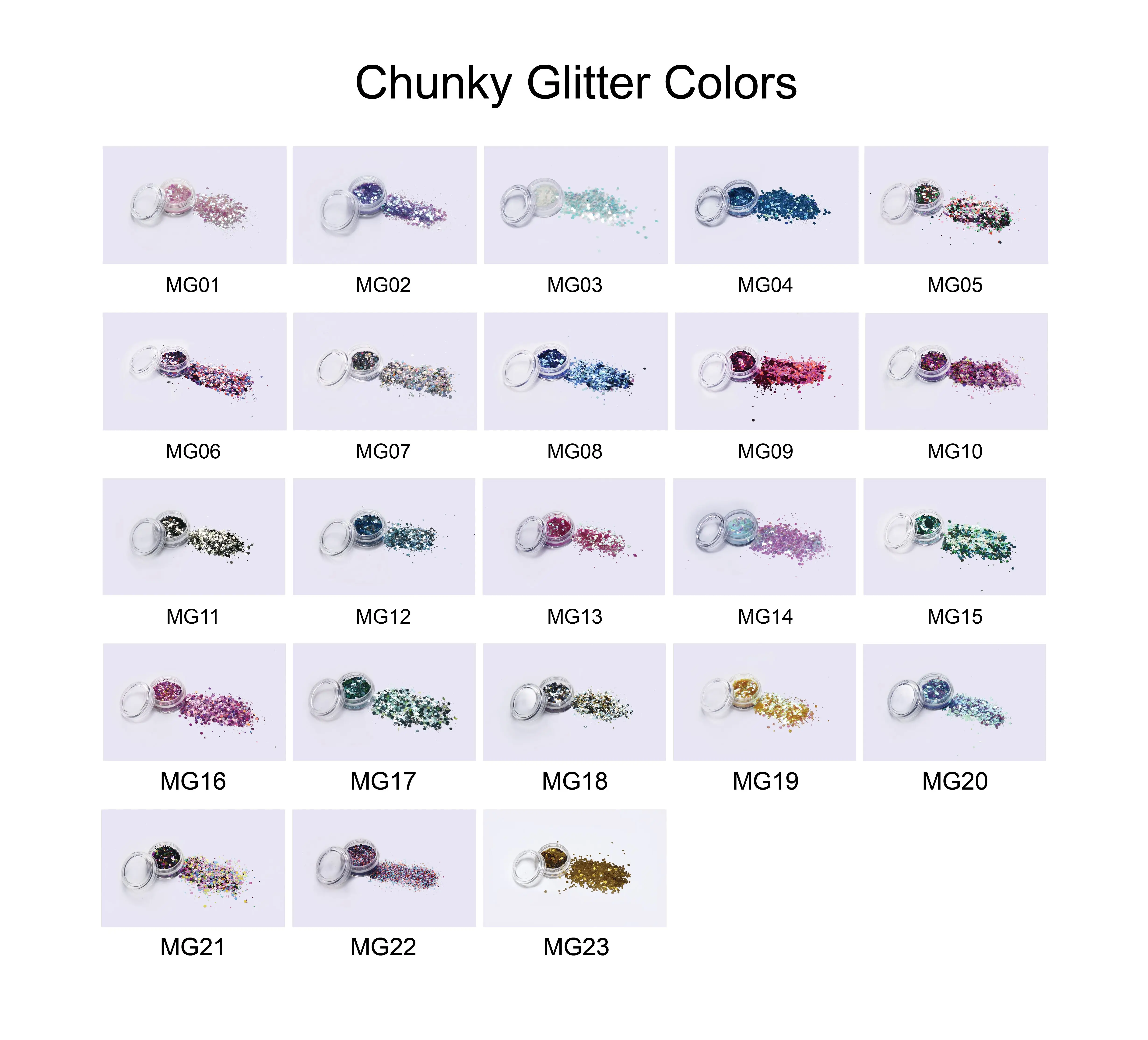 chunky glitter color chart