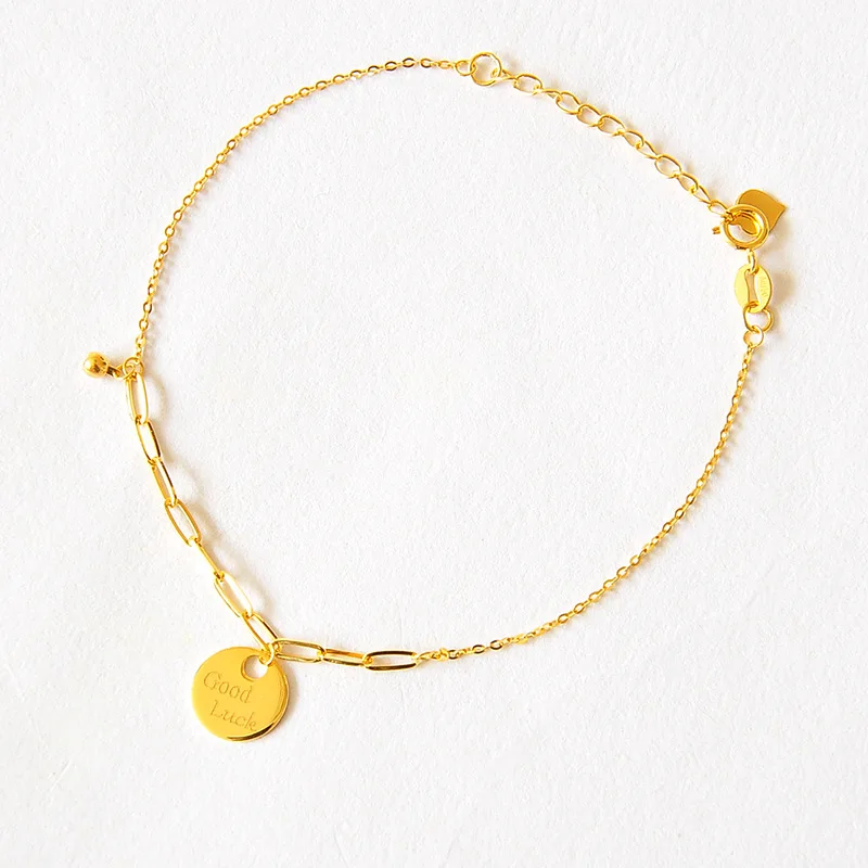 

Luxury Fashion AU750 Solid Pure 18K Gold Chain Bracelet Jewelry Women Ladies Female Bridal Engagement Wedding Bracelets
