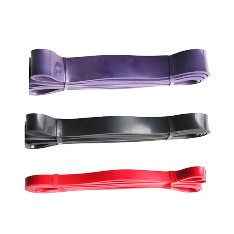 

3 pcs Set Red Black Purple Wholesale Low MOQ Custom Logo Gym Home Fitness Yoga Exercise Pull Up Long Loop Bulk Resistance Bands, Red, purple and black, or custom color