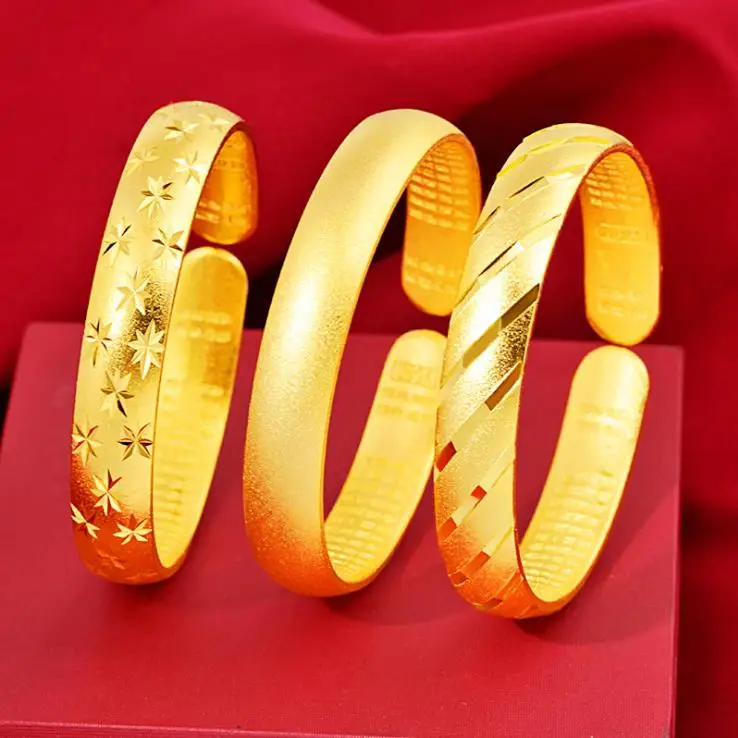 

opening classic bracelet Gold plated bracelet meteor women bracelet 24k gold bangle Free shipping wedding jewelry gift