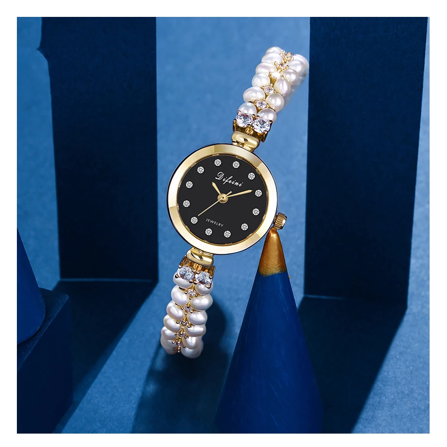 

xuping 14k gold plated Fashion diamond ladies luxury water ladies charm pearls watch with free shipping