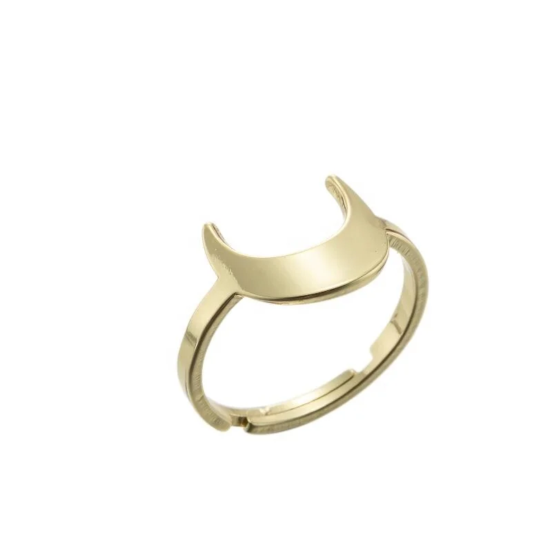 

Fashion joyeria anillos Crescent moon Rings Gold Plated Wedding Engagement Ring stainless steel Ring Jewelry