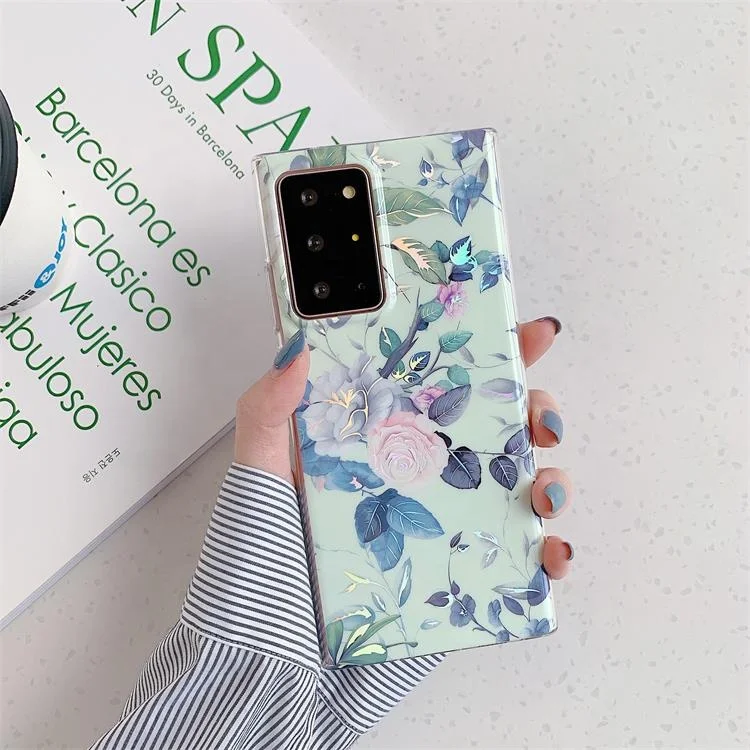 

Laser Retro Flowers Phone Cases Ultra Slim TPU Phone Cover Watercolour Soft Cover for Sumsang, Pic show