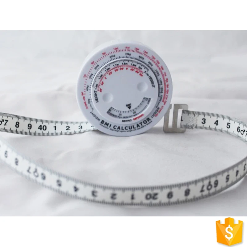 

ZHUOYU BMI Tape Measure Body Mass Index Retractable Tapes Diet Weight Loss Ruler, Standard white . oem available
