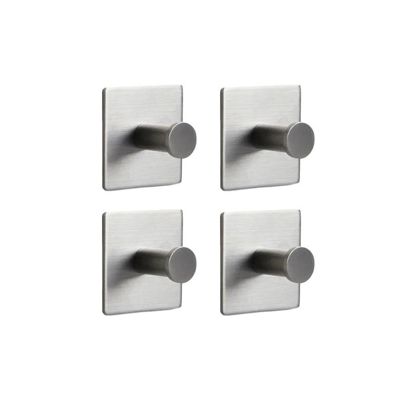 

Modern bathroom kitchen stainless steel self adhesive wall hooks mounted coat