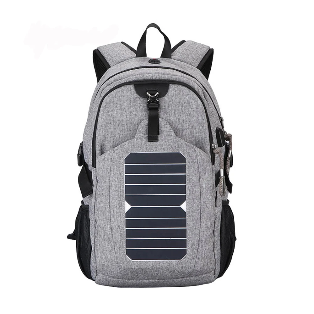 

High Quality Waterproof Solar Backpack Camping Traveling Bagpack With Solar Charger, Grey or black