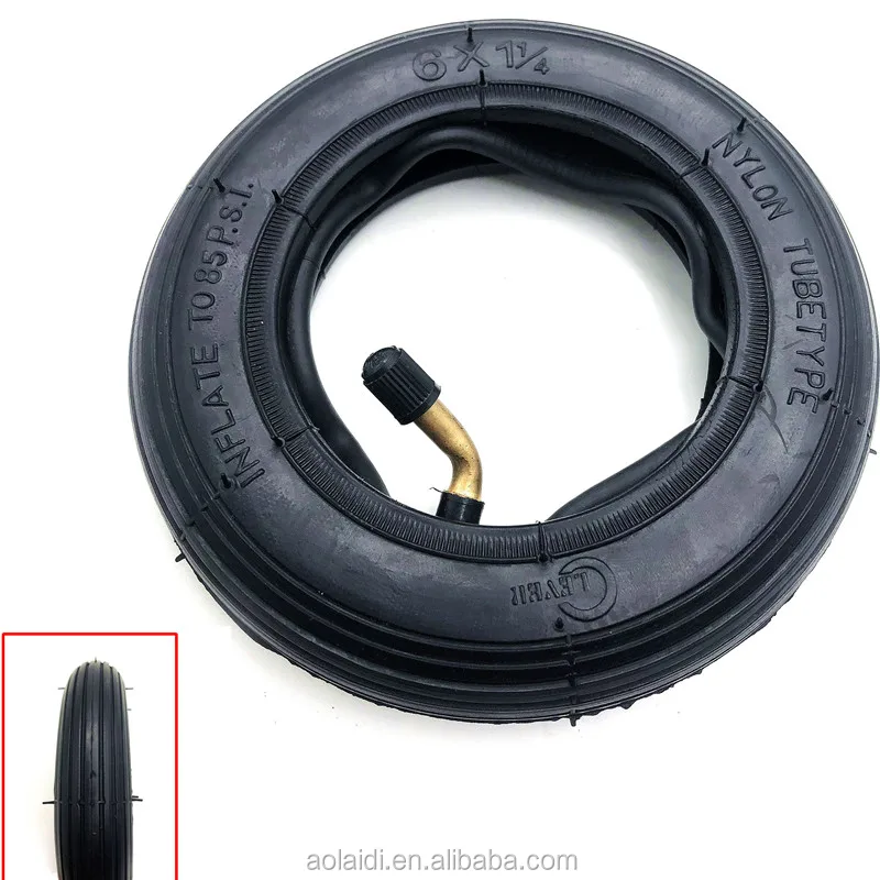 New 6 x 1 1/4 Tire and Inner Tube for Electric & gas Scooter Ribbed Tread 