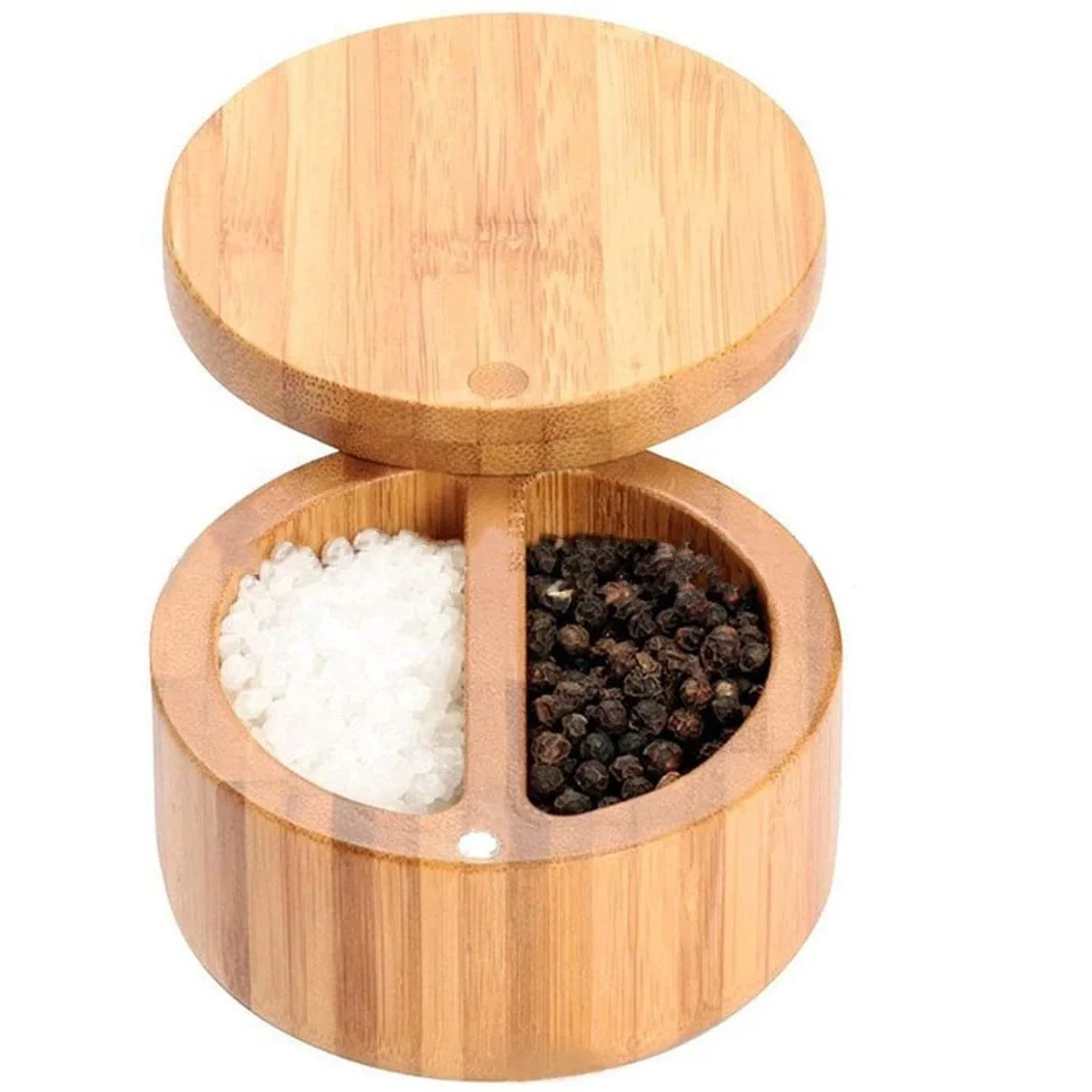 

Wholesale Custom Natural Bamboo Storage Box With Magnetic Swivel Lid Spice Jars With Bamboo Lids, Bamboo natural