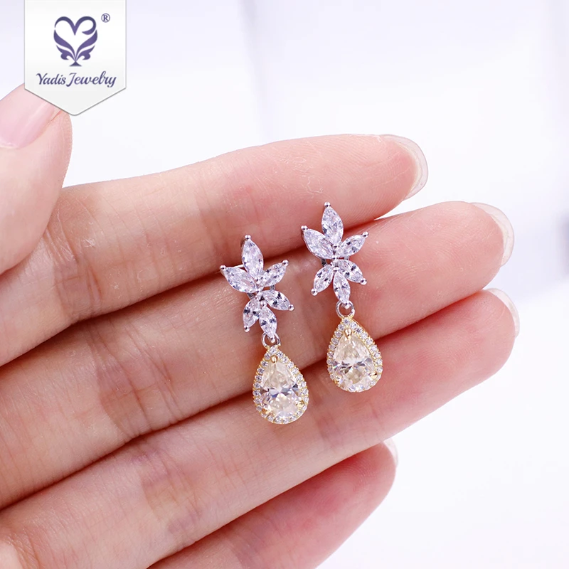 

Tianyu Latest Jewelry Yellow Moissanite Silver Chandelier Stud Earrings For Women