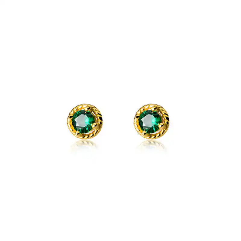 

fashion jewellery 925 sterling silver vintage elegant fashion green diamond stud earrings for female