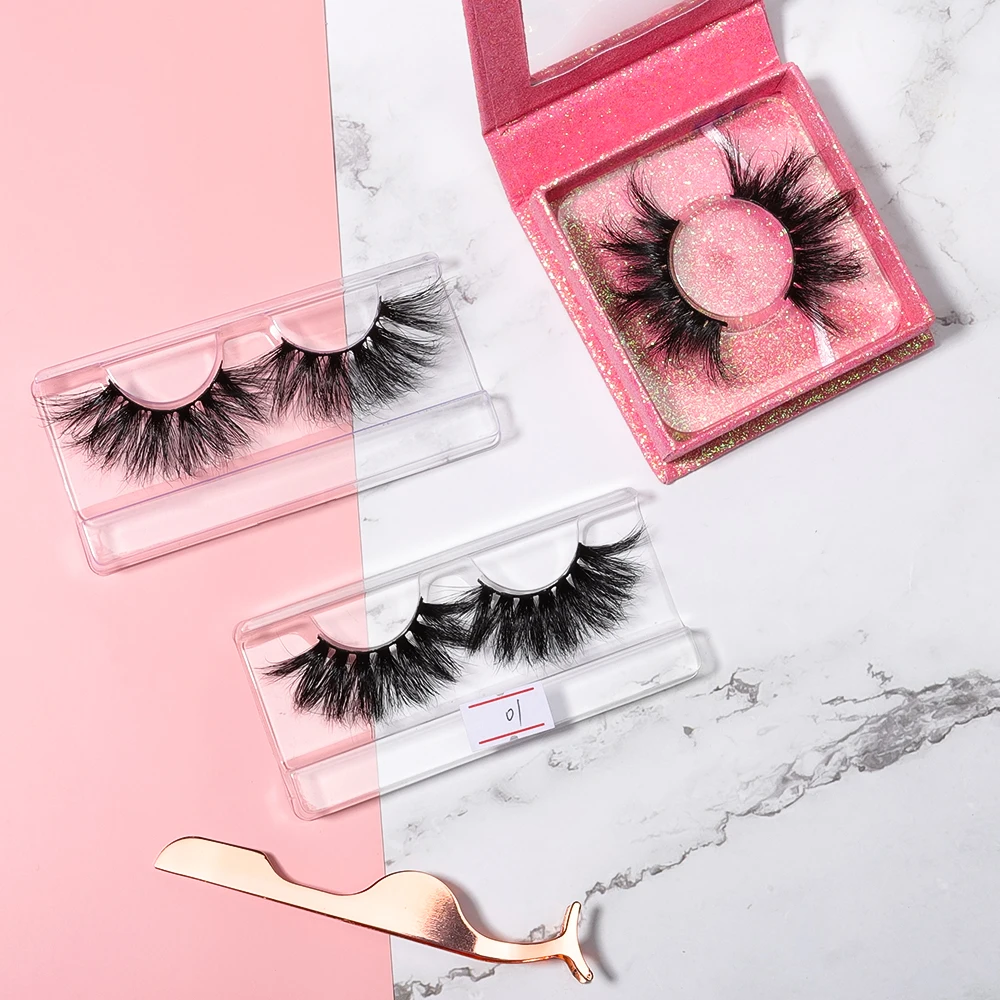 

Handmade Mink Eyelash Bulk Fluffy Natural Soft False Lashes 3D Mink Eyelashes Wholesale Vendor, Black color