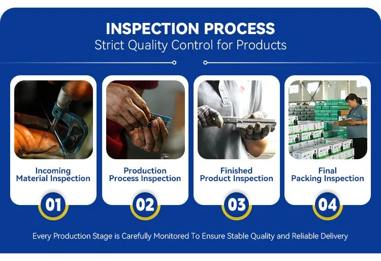 Rhinails four stage fastener inspection process: incoming material, production process, finished product and final packing inspection