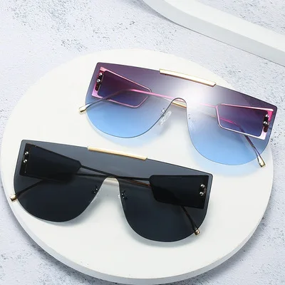 

lmamba 2021 new style one-piece sunglasses personality oversized big frame glasses fashion side lens sunglasses women