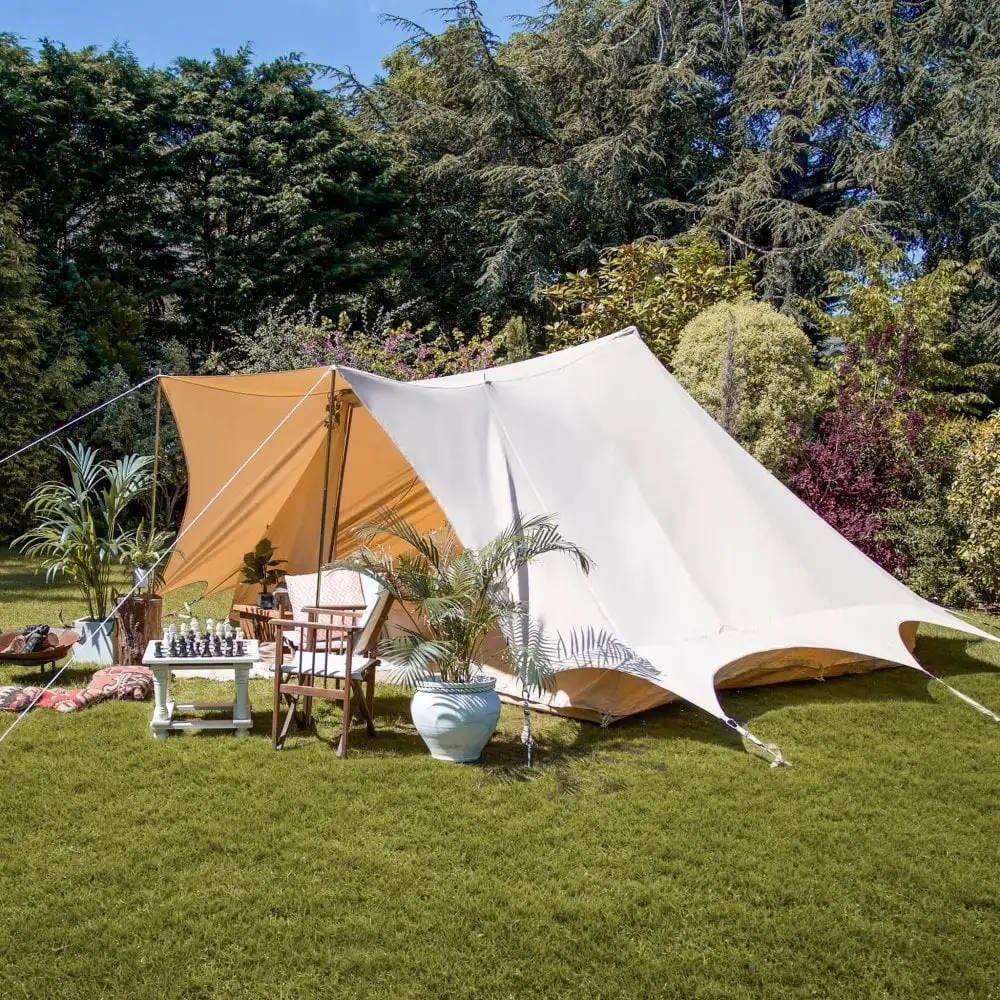 

Skyplant Teepee Yurt Tents For Camping Canvas Bell Tent Teepee Yurt Tent, Beige