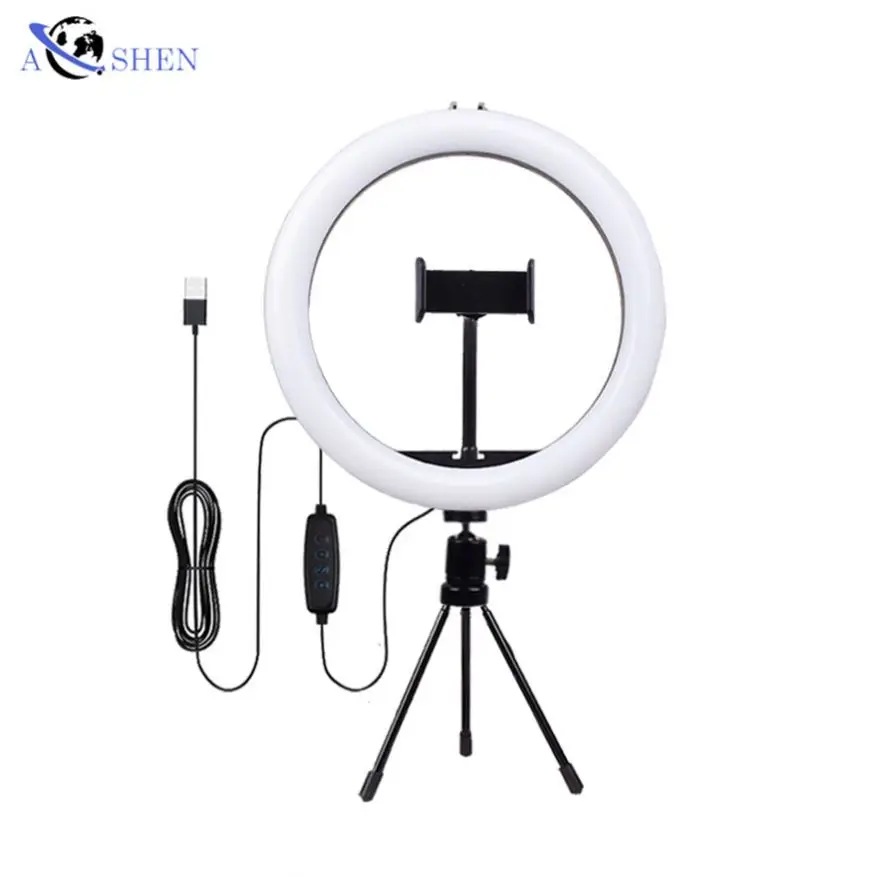 

Factory price 10 12 inch LED mini ringlight with Desktop tripod stand for Smartphone Makeup Video livestream Record