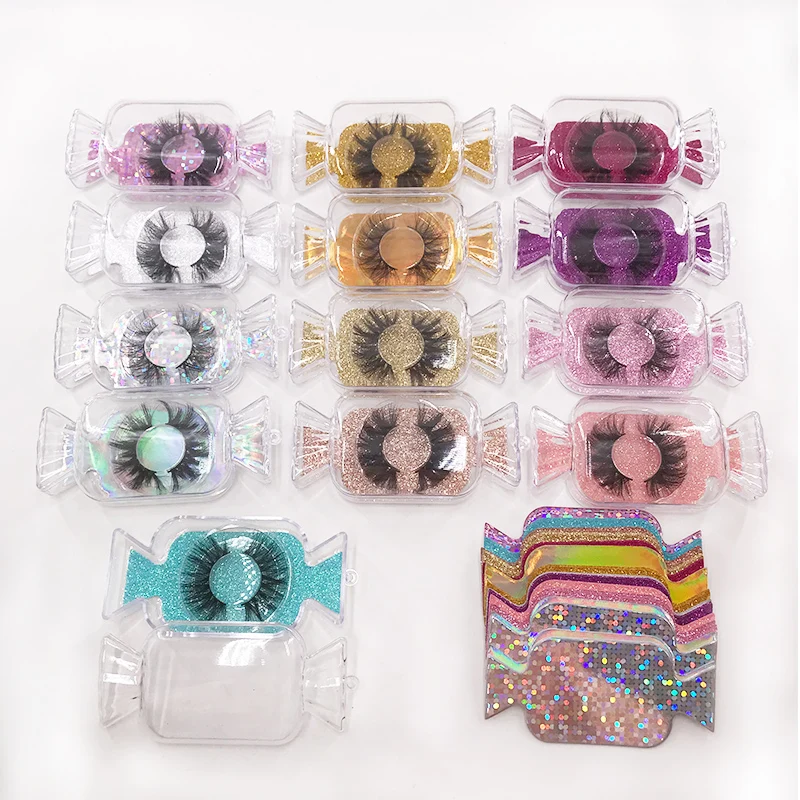 

Cute candy lash cases 16mm, 18mm, 20mm, 22mm, 25mm mink eyelash packaging suger lash box, Colors