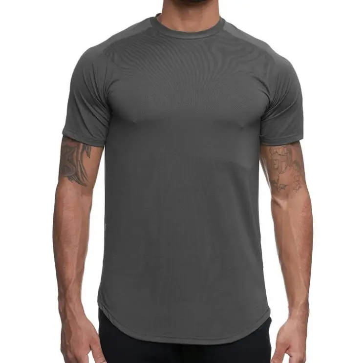 

Polyester With Spandex Gray T-Shirt Wholesale Custom Logo Quality Printing Sports Tshirt Black Shirt Men, Multi color optional or customized screen prin t-shirt