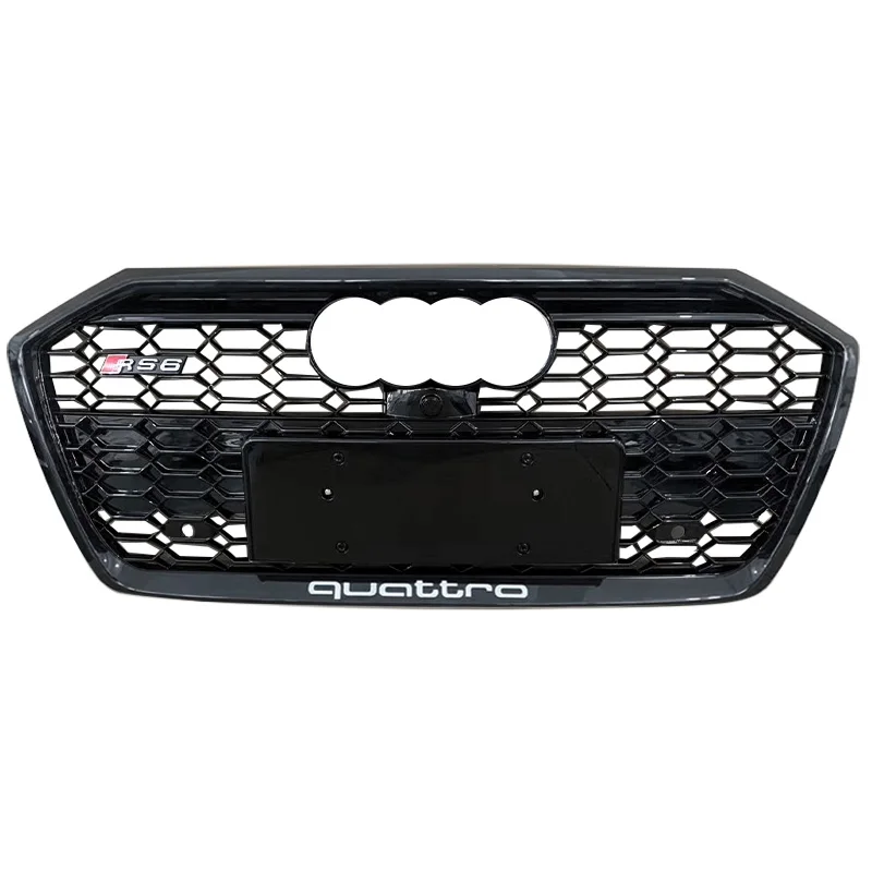 

Free shipping GT style RS6 C8 car grille for Audi A6 S6 C8 honeycomb ABS front grill for Audi modification in stock 2020 2021