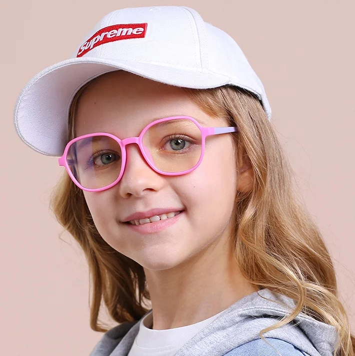 

Kids Optical Silicone Big Frames Custom Eyeglasses Anti Blue Light Blocking Computer Protection Glasses for Children