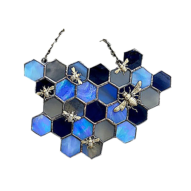 

Bee's Day Wall Hanging Sign Home Decoration 3D Iron Art Queen & Bee Honey Suncatchers Ornaments Mother's Day Gift, Multi