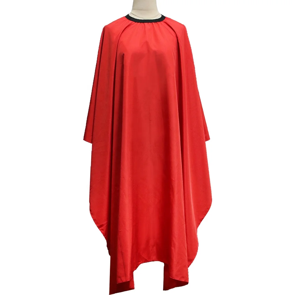 

Professional hair cutting beauty waterproof polyester barber hairdressing red salon cape aprons, Customized color