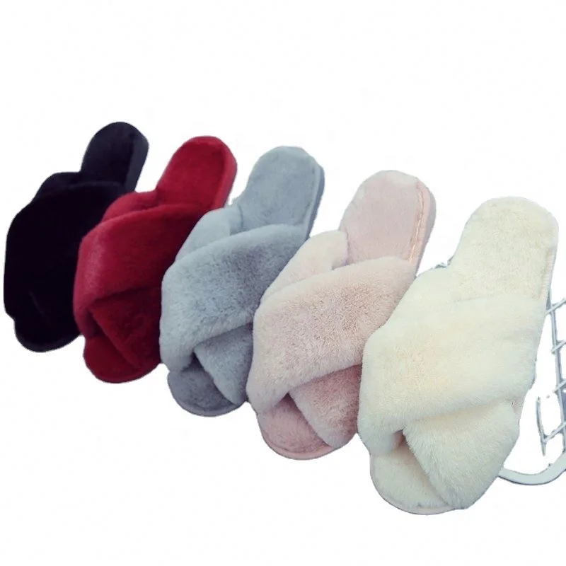 

2021 Winter Fashion Simple Home Soft Bottom Women Indoor Slippers Fur Fluffy Indoor House Slippers Fluffy Slippers For Women