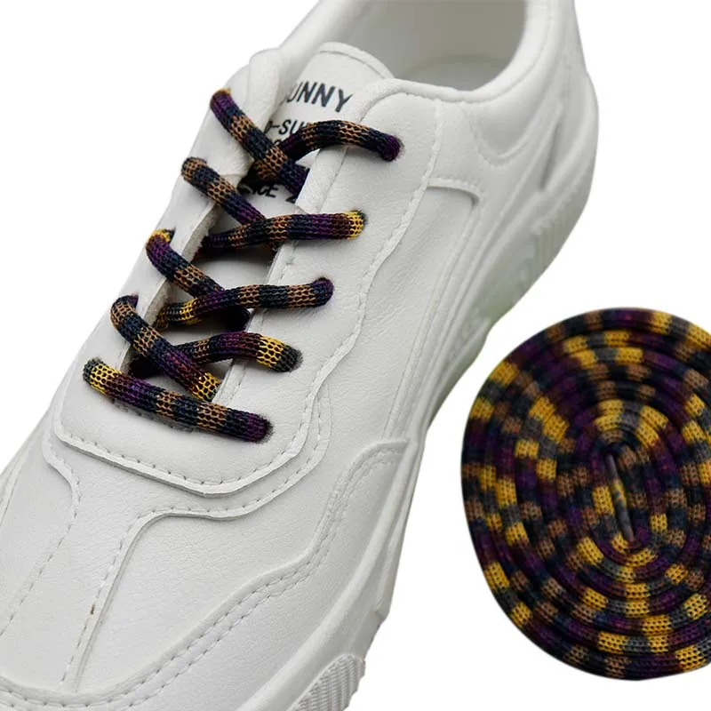 

XuanSi Manufacturer magnetic shoelaces 3-Color Mixed High Quality Polyester Round Gradient Mesh Ring Colorful Shoelace, Blue