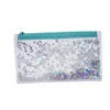 New Design Custom logo print environmental small zipper Sequin Liquid flowing PVC school student children pencil pen bag