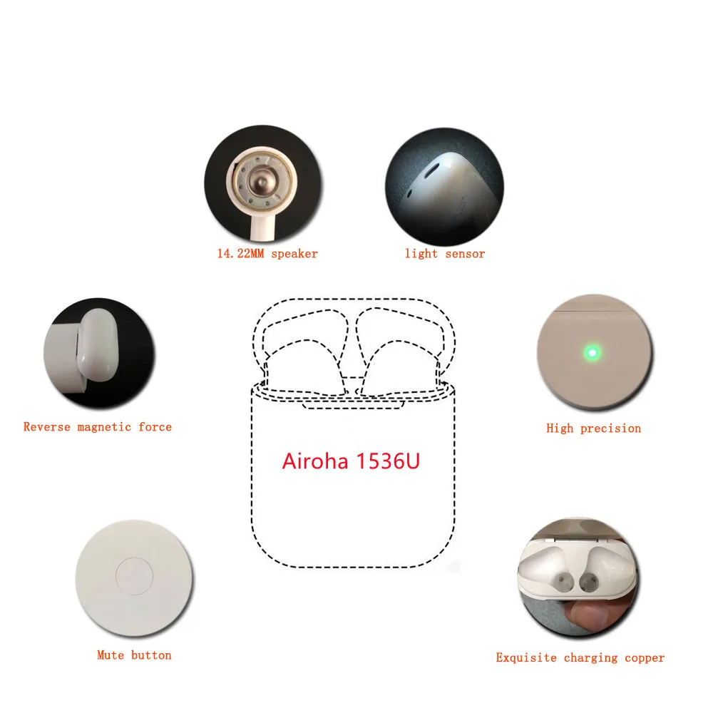 

Airpoders 2 Air 2 pods air 2 clones Airoha 1536U original 1:1 TWS GEN 2 earphone for air 2, White