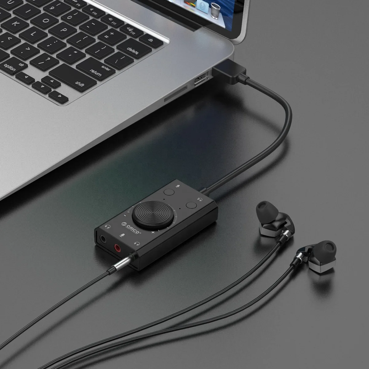 

ORICO 2021 Creative Audio Dynamic Interface Digital Mobile Small External Driver-free USB Sound Greeting Card SC2, Black