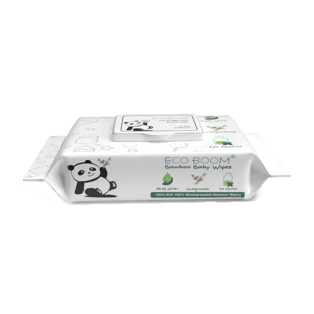 

soft bamboo fiber for hand and face cleaning with flip-top pack baby wet wipe