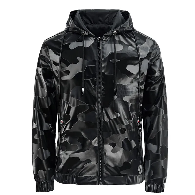 

Wholesale street wear Black Bomber Jacket camo printing black mens china luxury custom softshell jacket