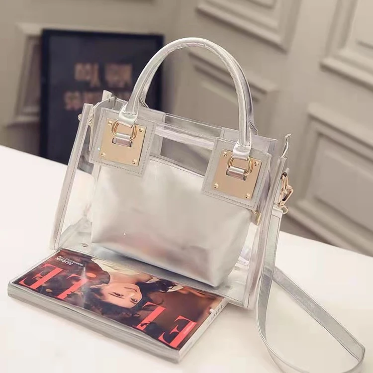 

2021 Bags For Girls Women Shoulder costmestic And Handbags Ladies Bags For Girls Shoulder Chain Clear Pvc Handbags, Colorful