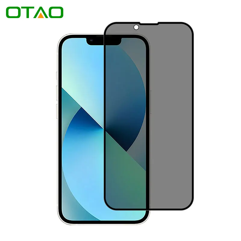 

OTAO Curved Tempered Glass For Iphone 13 12 11 Screen Protector Wholesale Vidrio Templado Privacy Anti-Scratch Tempered Film