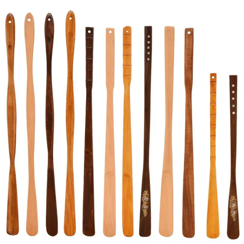 

Wear Shoe Easier Helper Newest Product Eco Friendly Wooden Long Handle Shoehorn Shoe Horn